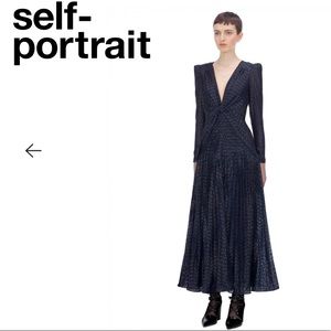 SELF-PORTRAIT TWISTED METALLIC FIL COUP DRESS SZ 2